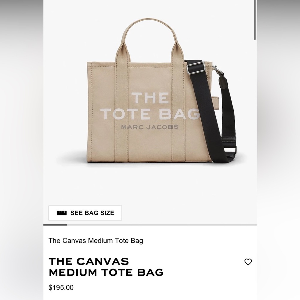 Marc Jacobs Tan Canvas Tote Bag